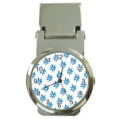 Little Blue Daisies  Money Clip Watches by ConteMonfrey