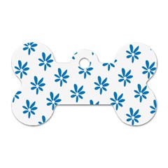 Little Blue Daisies  Dog Tag Bone (one Side)