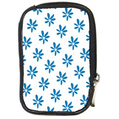 Little Blue Daisies  Compact Camera Leather Case by ConteMonfrey