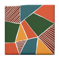 Geometric Colors   Tile Coaster by ConteMonfrey