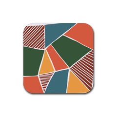 Geometric Colors   Rubber Coaster (square) by ConteMonfrey