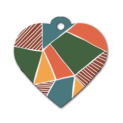 Geometric Colors   Dog Tag Heart (one Side) by ConteMonfrey