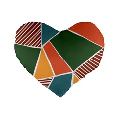 Geometric Colors   Standard 16  Premium Heart Shape Cushions by ConteMonfrey