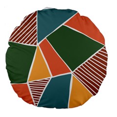 Geometric Colors   Large 18  Premium Flano Round Cushions by ConteMonfrey