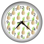 Succulent Vases  Wall Clock (Silver) Front