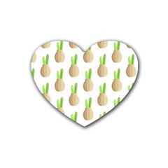 Succulent Vases  Rubber Coaster (heart) by ConteMonfrey