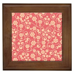 Pink Floral Wall Framed Tile by ConteMonfrey