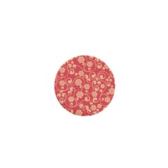 Pink Floral Wall 1  Mini Buttons