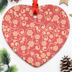 Pink Floral Wall Ornament (heart) by ConteMonfrey