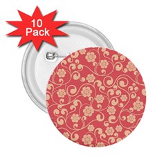 Pink Floral Wall 2 25  Buttons (10 Pack)  by ConteMonfrey