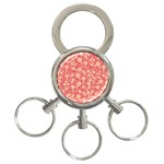 Pink Floral Wall 3-Ring Key Chain Front