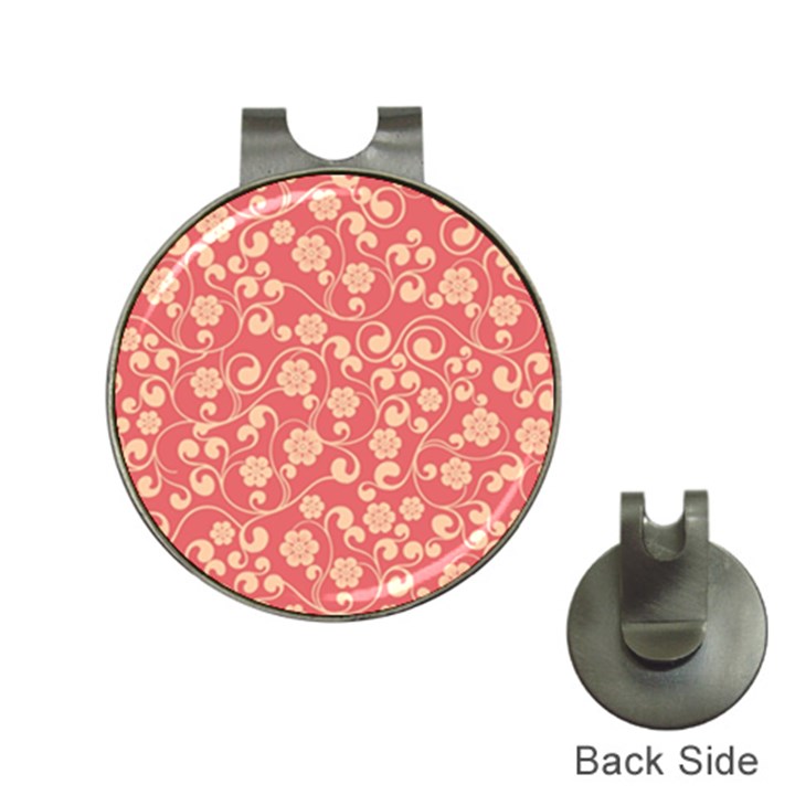 Pink Floral Wall Hat Clips with Golf Markers