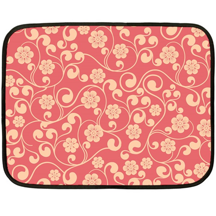 Pink Floral Wall Double Sided Fleece Blanket (Mini) 