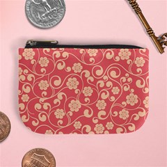 Pink Floral Wall Mini Coin Purse by ConteMonfrey