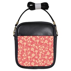 Pink Floral Wall Girls Sling Bag by ConteMonfrey