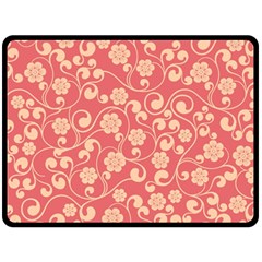 Pink Floral Wall Fleece Blanket (large)  by ConteMonfrey