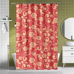 Pink Floral Wall Shower Curtain 48  X 72  (small)  by ConteMonfrey