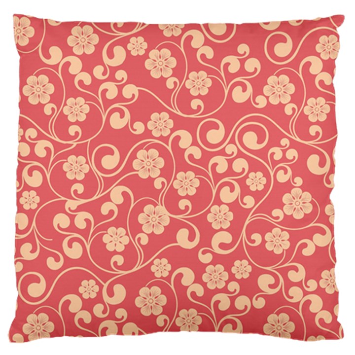 Pink Floral Wall Large Cushion Case (Two Sides)