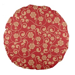 Pink Floral Wall Large 18  Premium Round Cushions by ConteMonfrey