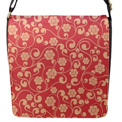 Pink Floral Wall Flap Closure Messenger Bag (s) by ConteMonfrey