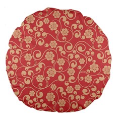 Pink Floral Wall Large 18  Premium Flano Round Cushions by ConteMonfrey