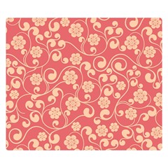 Pink Floral Wall Double Sided Flano Blanket (small)  by ConteMonfrey