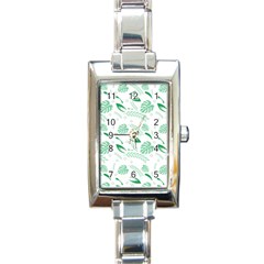 Green Nature Leaves Draw   Rectangle Italian Charm Watch by ConteMonfrey