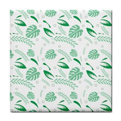 Green Nature Leaves Draw   Tile Coaster by ConteMonfrey