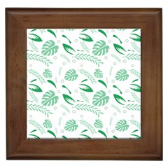 Green Nature Leaves Draw   Framed Tile by ConteMonfrey