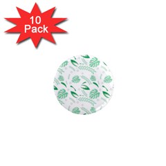 Green Nature Leaves Draw   1  Mini Magnet (10 Pack)  by ConteMonfrey