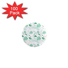 Green Nature Leaves Draw   1  Mini Magnets (100 Pack)  by ConteMonfrey