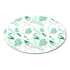 Green Nature Leaves Draw   Oval Magnet by ConteMonfrey