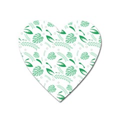 Green Nature Leaves Draw   Heart Magnet by ConteMonfrey