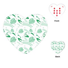 Green Nature Leaves Draw   Playing Cards Single Design (heart) by ConteMonfrey