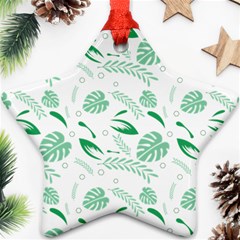 Green Nature Leaves Draw   Star Ornament (two Sides) by ConteMonfrey