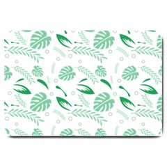 Green Nature Leaves Draw   Large Doormat  by ConteMonfrey