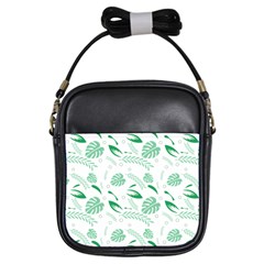 Green Nature Leaves Draw   Girls Sling Bag by ConteMonfrey