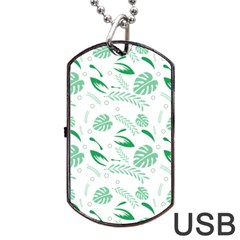 Green Nature Leaves Draw   Dog Tag Usb Flash (one Side) by ConteMonfrey