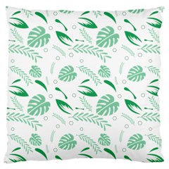 Green Nature Leaves Draw   Large Cushion Case (one Side) by ConteMonfrey