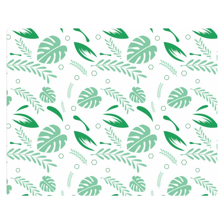 Green Nature Leaves Draw   Double Sided Flano Blanket (Medium) 