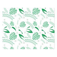 Green Nature Leaves Draw   Double Sided Flano Blanket (large) 