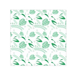 Green Nature Leaves Draw   Square Satin Scarf (30  X 30 ) by ConteMonfrey