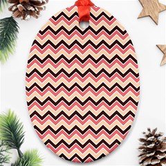 Geometric Pink Waves  Ornament (oval) by ConteMonfrey