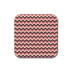 Geometric Pink Waves  Rubber Coaster (square) by ConteMonfrey