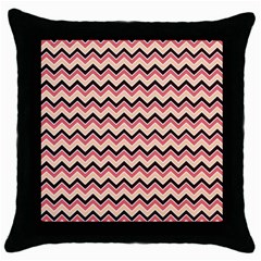 Geometric Pink Waves  Throw Pillow Case (black) by ConteMonfrey