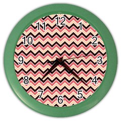 Geometric Pink Waves  Color Wall Clock by ConteMonfrey