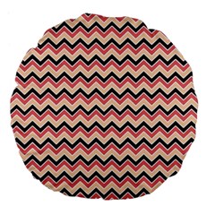 Geometric Pink Waves  Large 18  Premium Flano Round Cushions by ConteMonfrey