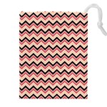 Geometric Pink Waves  Drawstring Pouch (5XL) Front