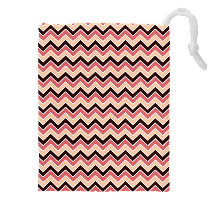 Geometric Pink Waves  Drawstring Pouch (5XL)