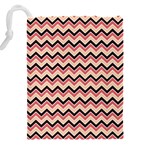 Geometric Pink Waves  Drawstring Pouch (5XL) Back